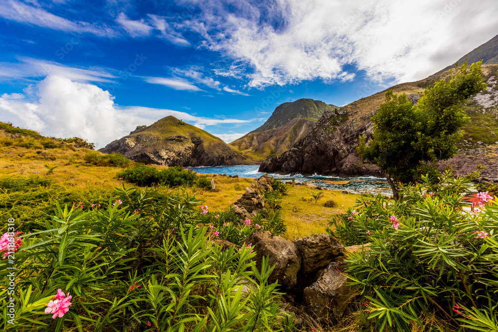 Scenery in Saba, a Caribbean island, the smallest special municipality of the Netherlands