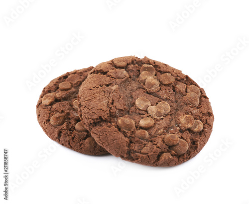 Chocolate chip cookie isolated