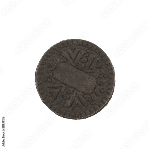 Chocolate cookie with filling isolated