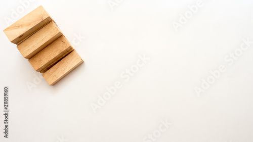 wood block on white background concept ladder