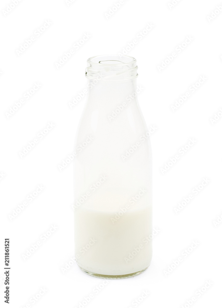 Glass bottle of milk isolated Glass bottle of milk isolated