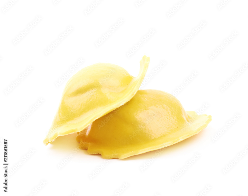Cheese ravioli composition isolated