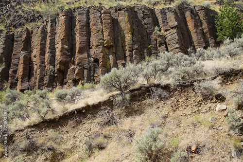 Basalt columnar cliffs of Picture Gorge photo