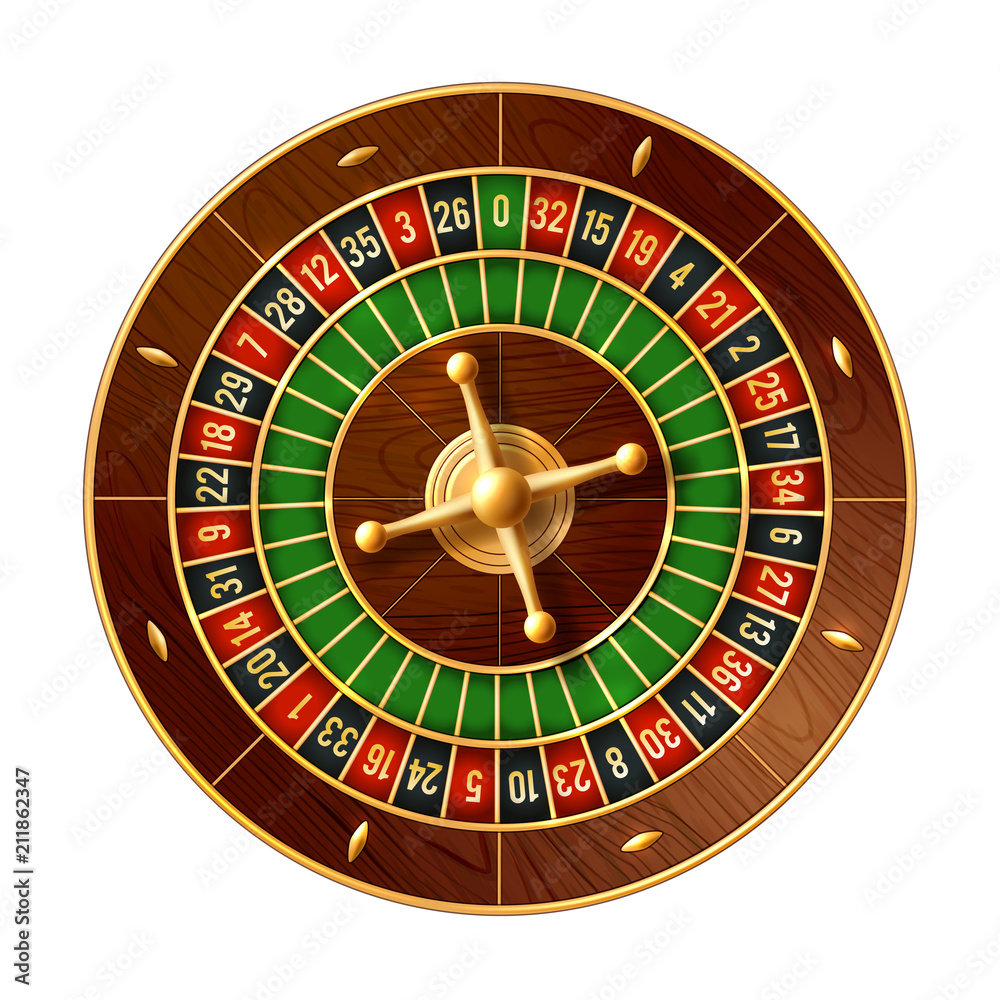 Fototapeta premium Casino roulette wheel 3d vector of gamble game