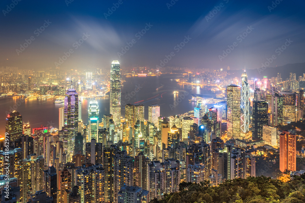 Hongkong Victoria Harbour skyline