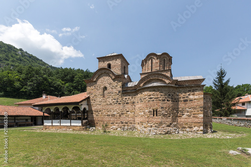 Panoramic view of medieval Poganovo Monastery of St. John the Theologian, Serbia