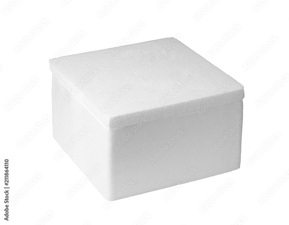 Styrofoam box isolated on white background Styrofoam box isolated on white background