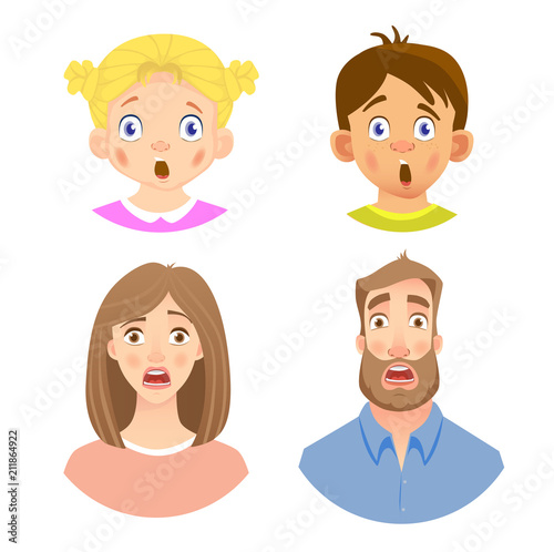 emotions of human face -set