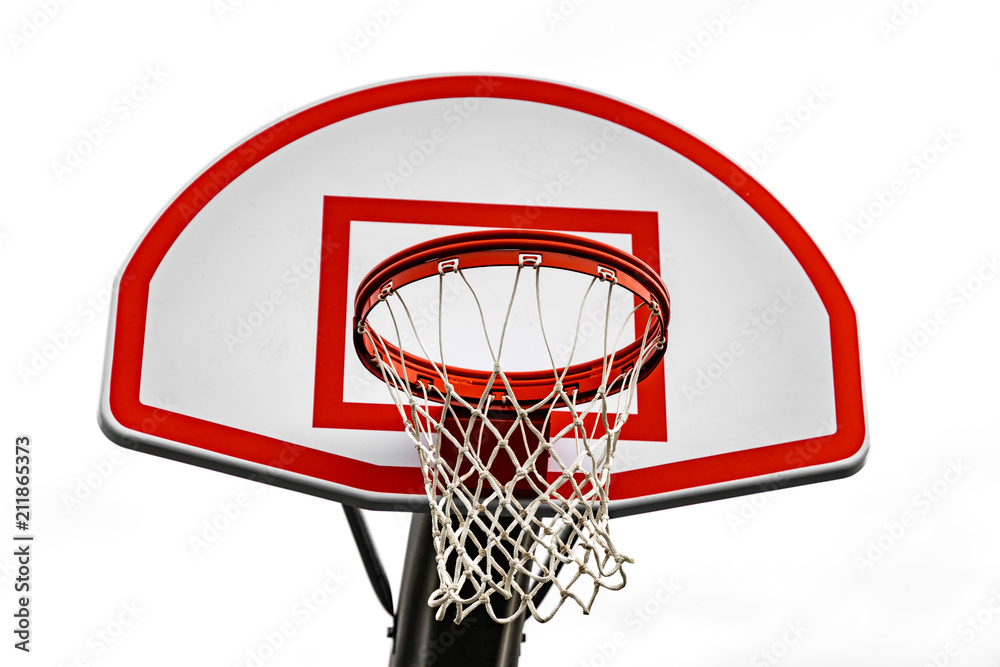 Red Outdoor Basketball Hoop with small backboard