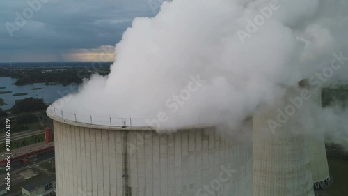 Aerial view of coal fired power station in Germany