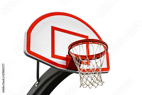 Red Outdoor Basketball Hoop with small backboard