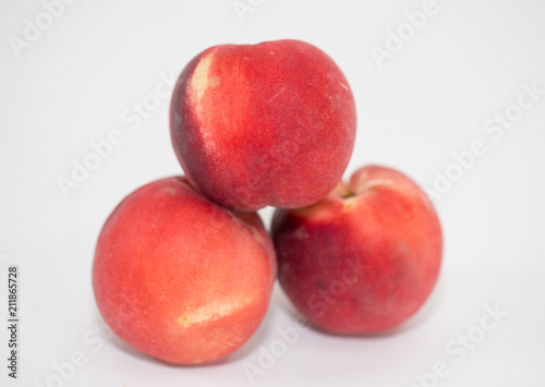 Peach isolated on white. Full depth of field.
