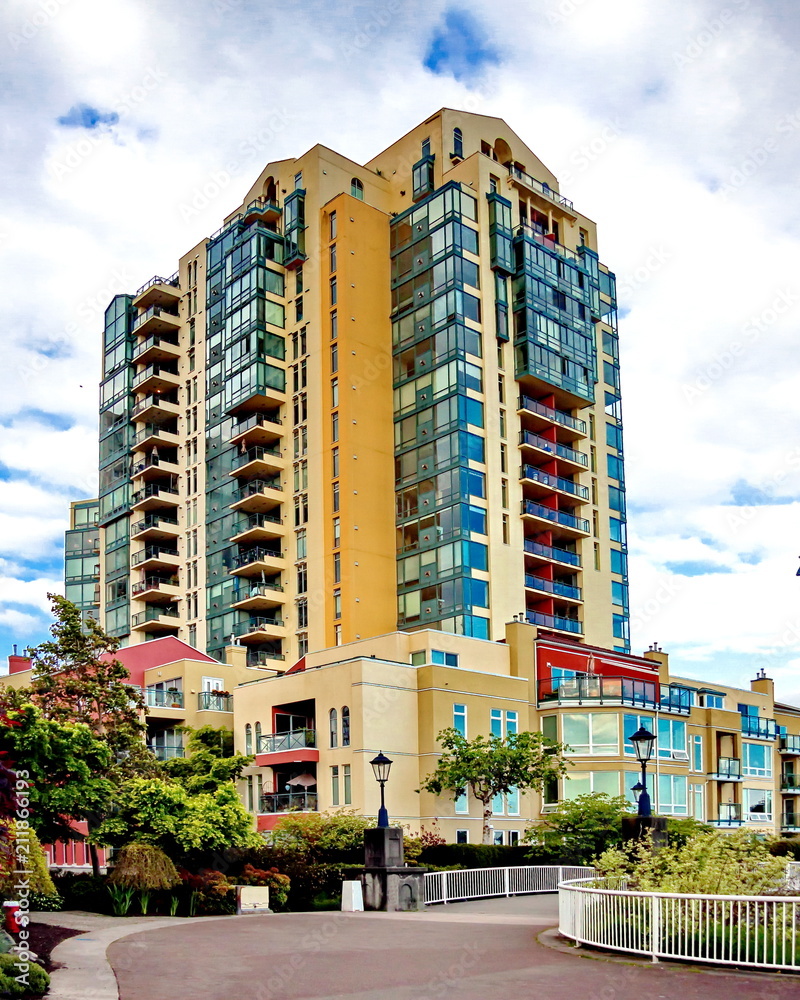 New Apartment Buildings in a Residential District of New Westminster City, British Columbia, Canada