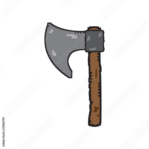 Isolated pixelated axe icon