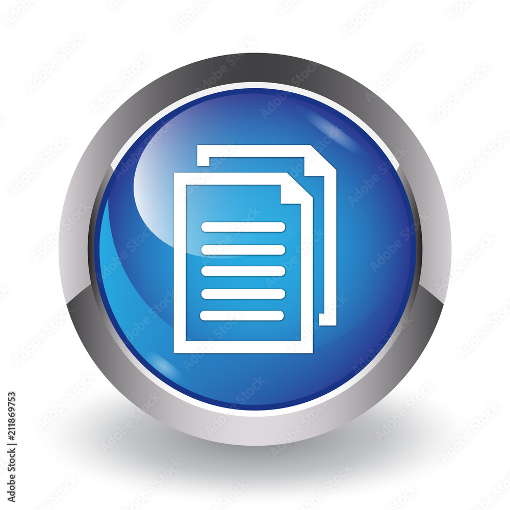 Document icon glossy blue button Document icon glossy blue button