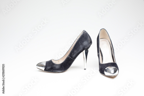 old ladies shoe on high heels