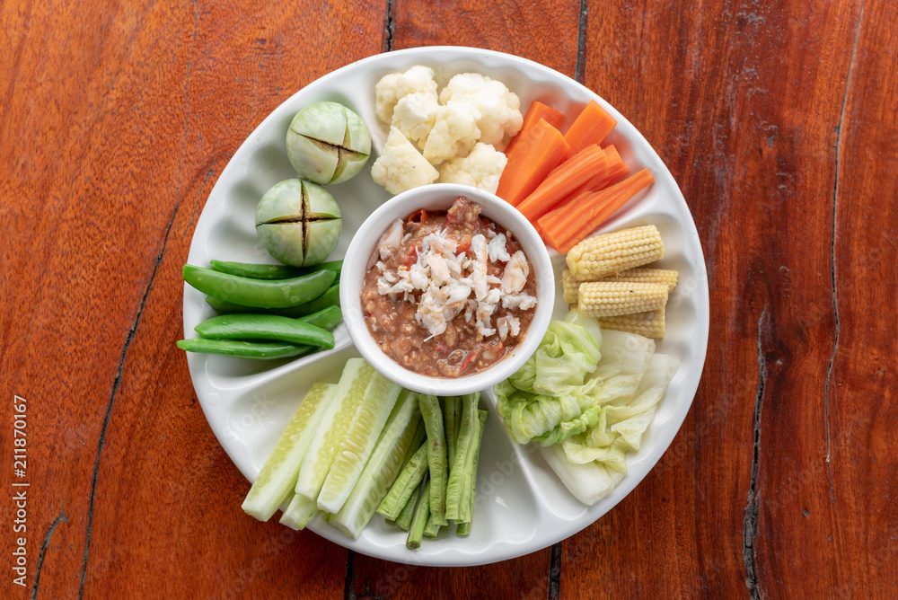shrimp Chili Sauce and thai vegetables. shrimp Chili Sauce and thai vegetables.