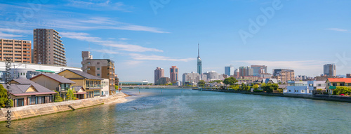 Fukuoka city skyline in Japan