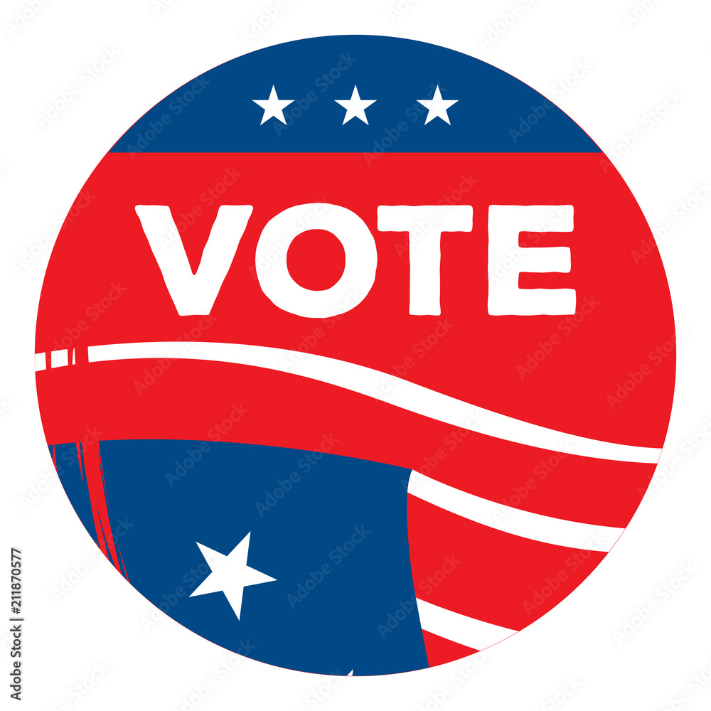 Isolated american campaign button Isolated american campaign button