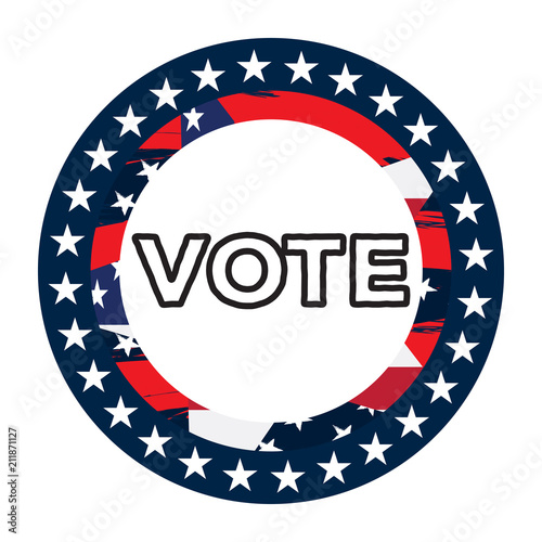 Isolated american campaign button