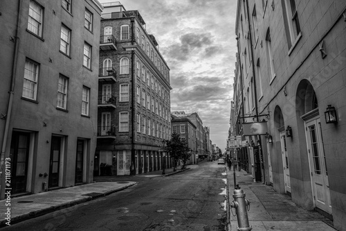 vintage city streets in black and white © J.A.