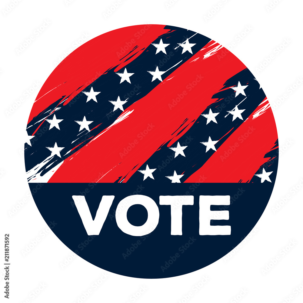 Isolated american campaign button Isolated american campaign button