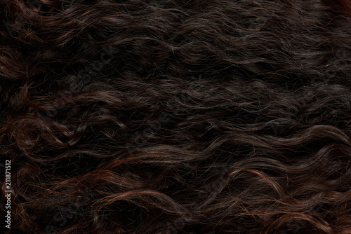 Texture of dark woman hair