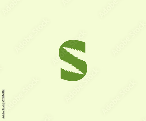 cannabis logo icon vector,  letter S marijuana logo