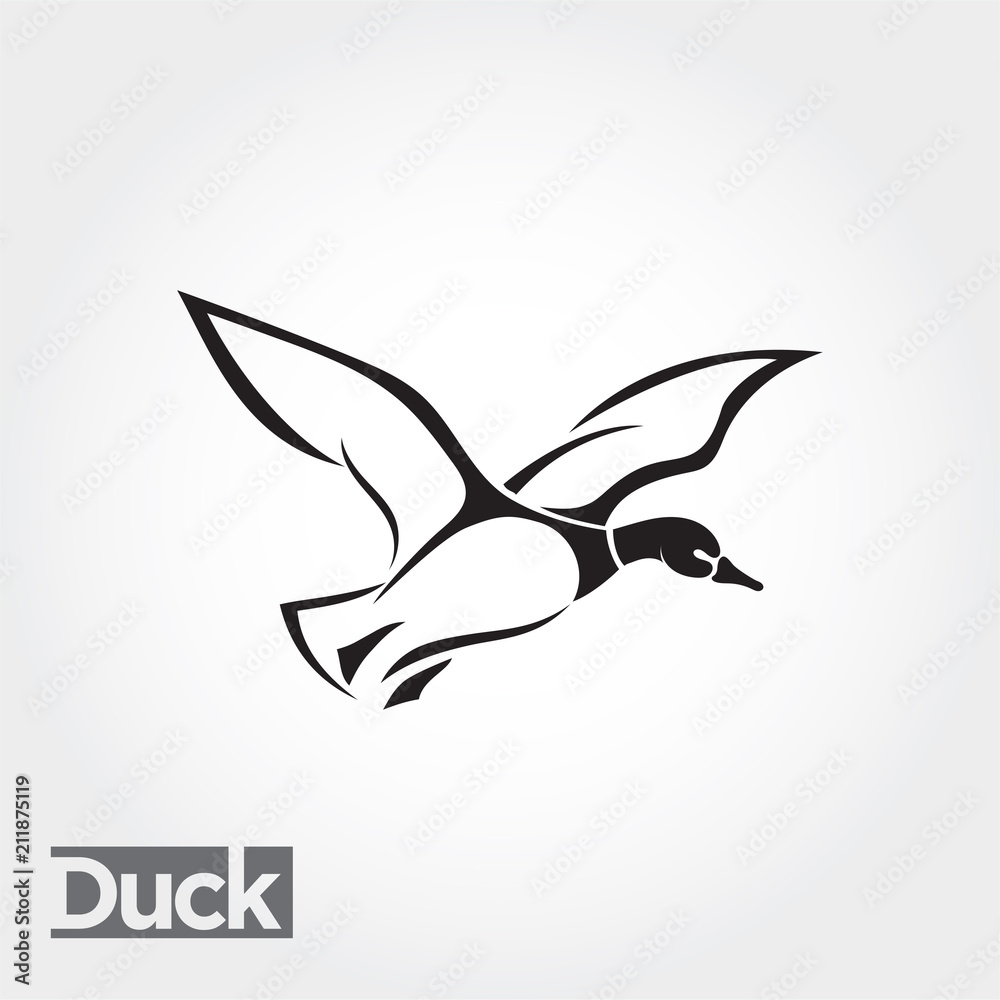 line art Flying duck, goose, swan landing logo line art Flying duck, goose, swan landing logo
