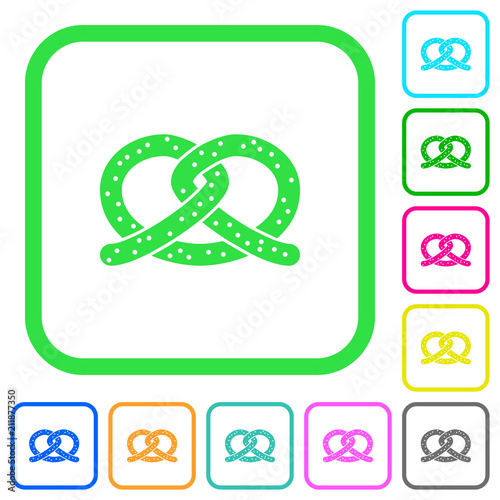 Salted pretzel vivid colored flat icons