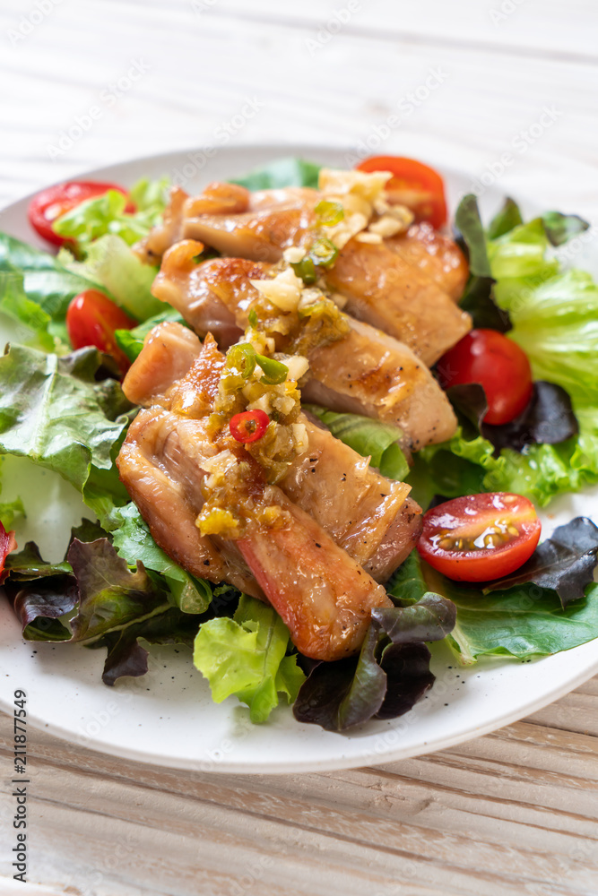 grilled chicken with salad vegetable grilled chicken with salad vegetable