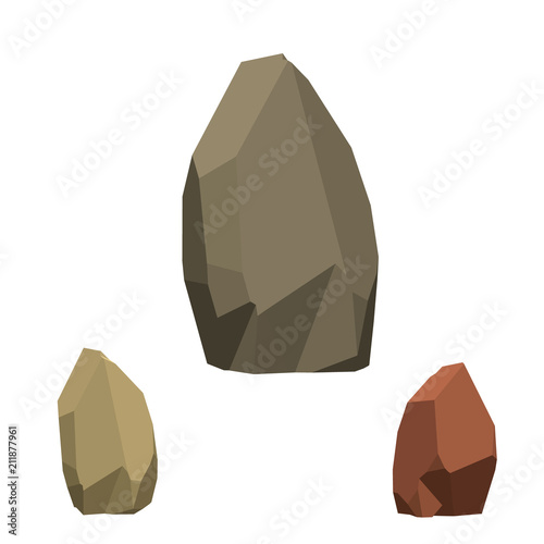 Polygonal stone. Isolated o...