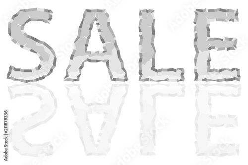 Sale, the inscription sale in the form of gray stones.