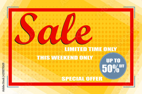 Sale, banner sale on an orange background.