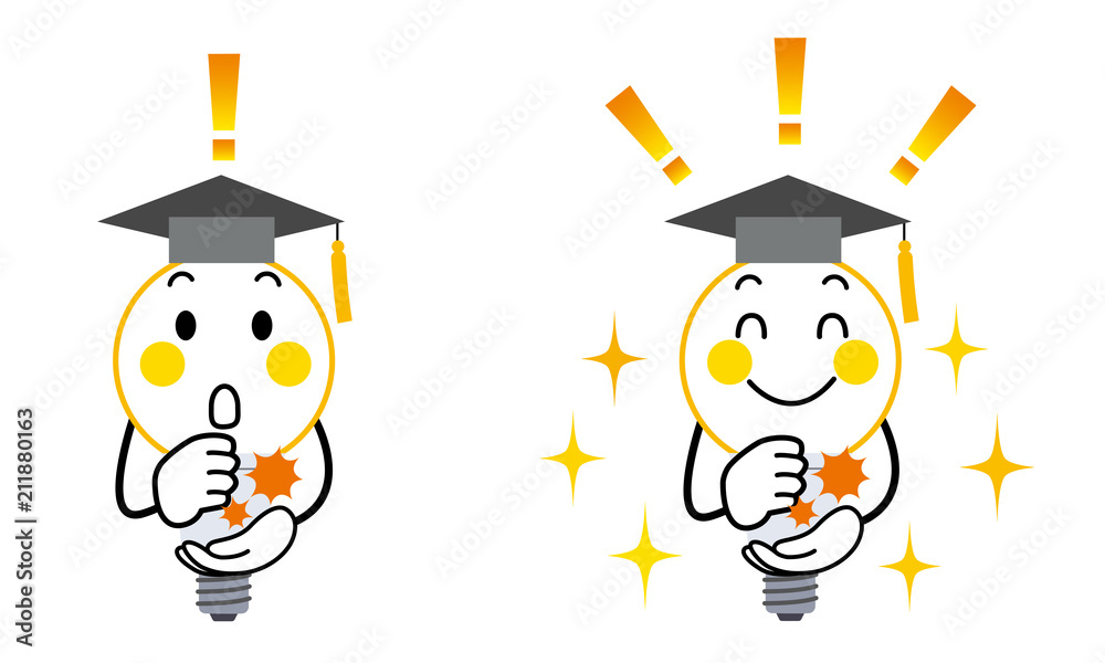電球 博士 キャラクター 合点 Stock Vector Adobe Stock