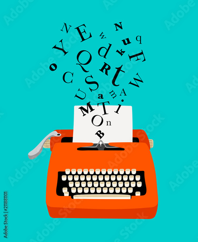 Typewriter colorful icon