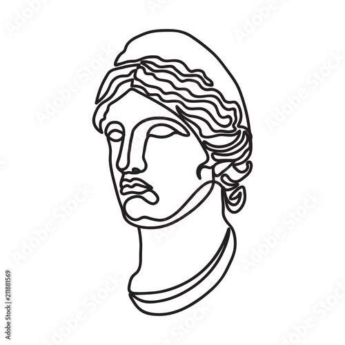 greek goddess continuous single line style.
