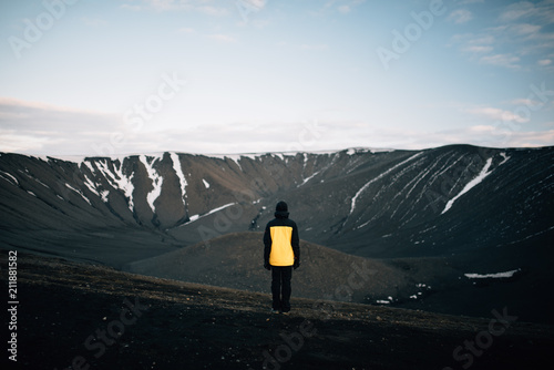 A view of the Hverfjall Volcanic Crater in Iceland photo