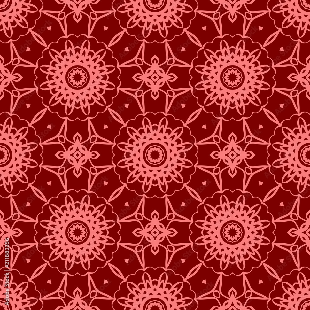 Decorative Square Template for Fabric Print. Azhure floral seamless pattern. Vector illustration. For fabric, bandana, carpet, shawl design.