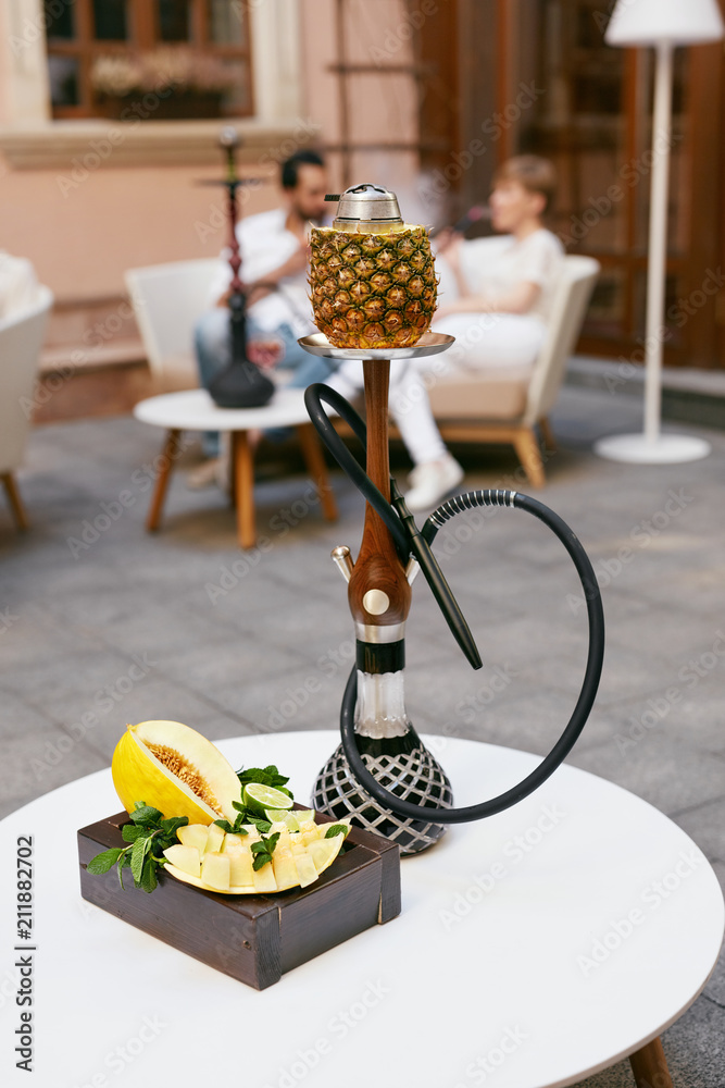 Shisha Fruits Hookah Bar Closeup Hookah Fresh Fruit Table Restaurant Stock  Photo by ©puhhha 204349734