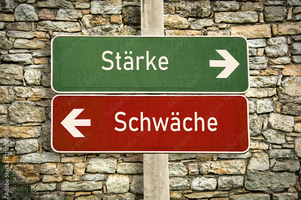 Fototapeta premium Schild 316 - Stärke