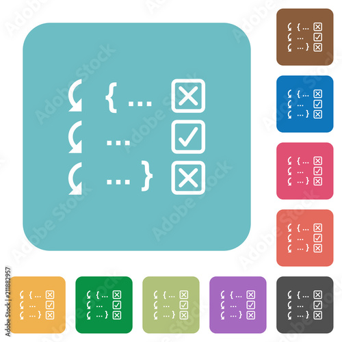 Debugging program rounded square flat icons