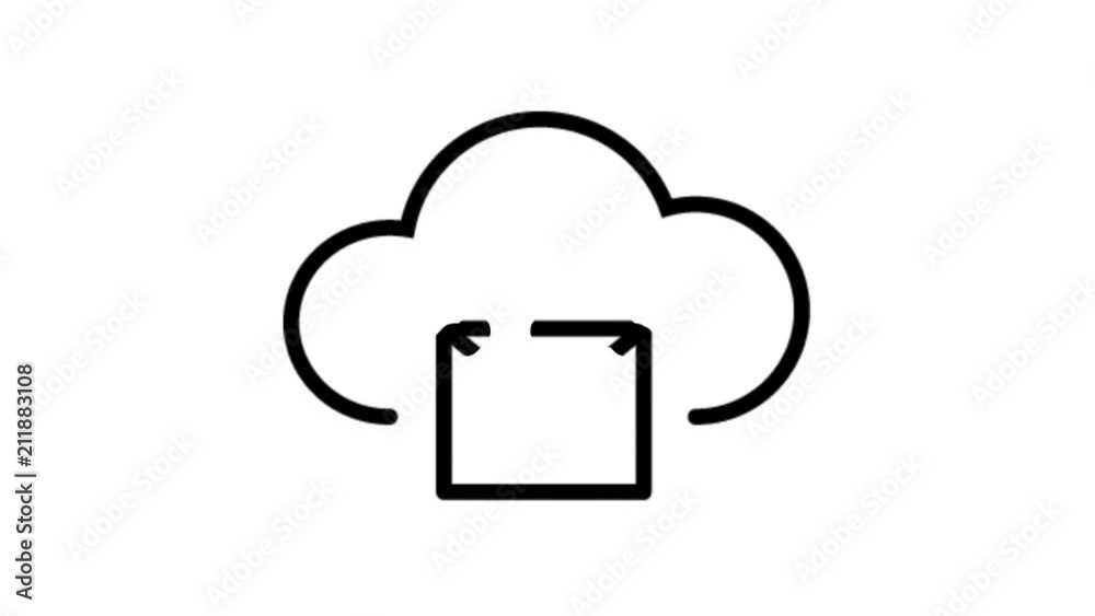 Cloud Mail Animation Flat line icon stock video design drawing isolated on white symbol background Cloud Mail Animation Flat line icon stock video design drawing isolated on white symbol background