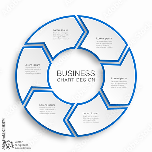 Business Chart Design 6-Step #Vector Graphics
