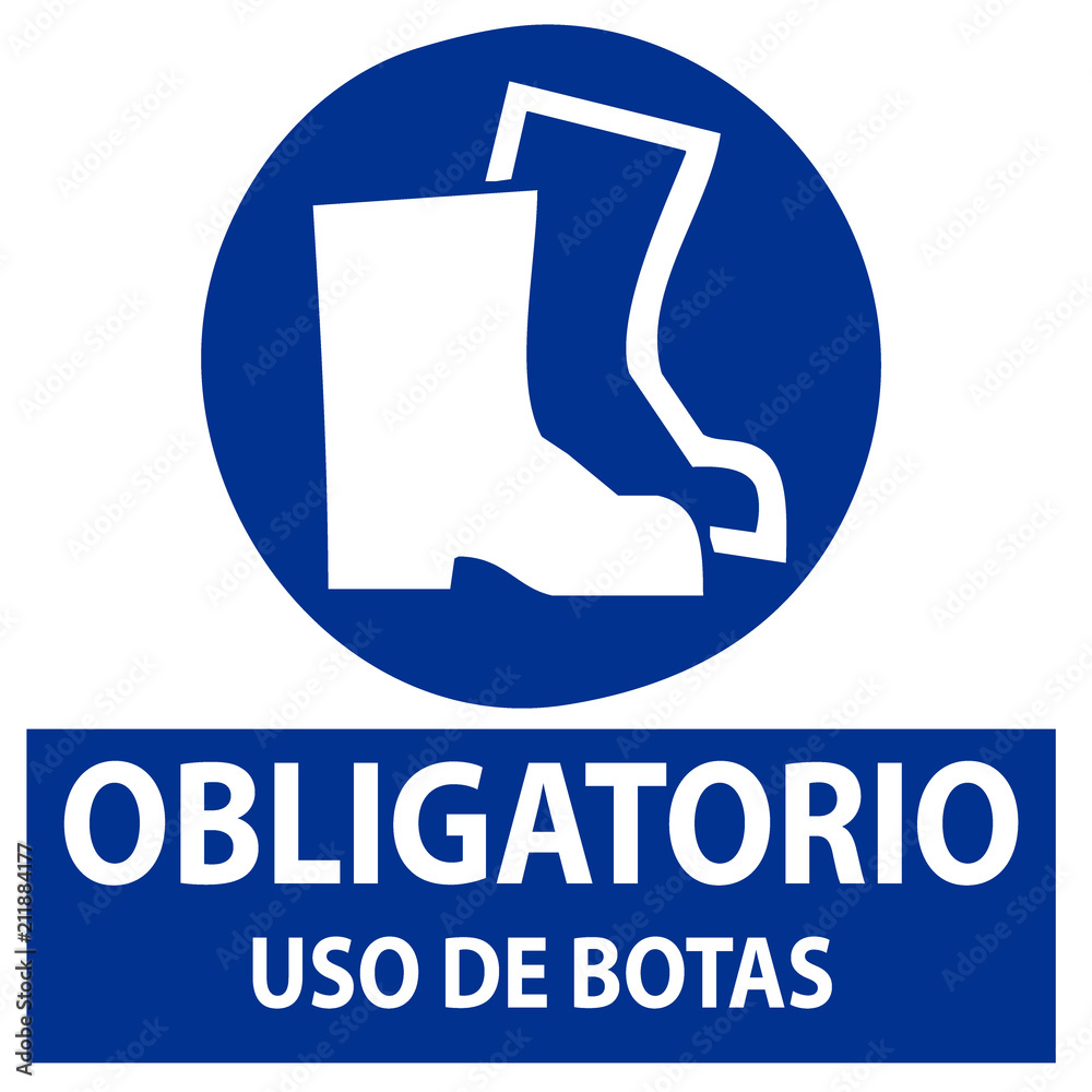 Señal de obligatorio uso de botas vector de Stock | Adobe Stock