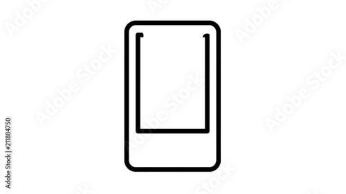 Smartphone Animation Flat line icon stock video design drawing isolated on white symbol background