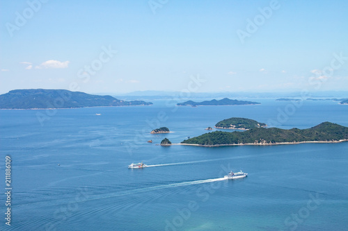 Ferryboats passing by one another on the seto inland sea,Takamatsu,Kagawa,shikoku,japan © F.F.YSTW