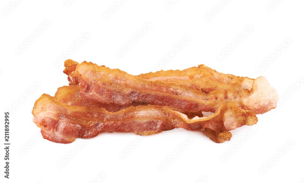 Fried bacon composition isolated Fried bacon composition isolated