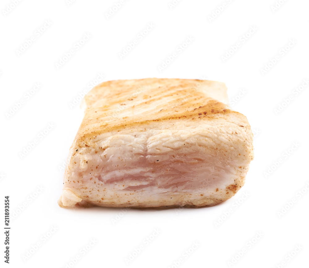 Semi-cooked chicken piece isolated Semi-cooked chicken piece isolated