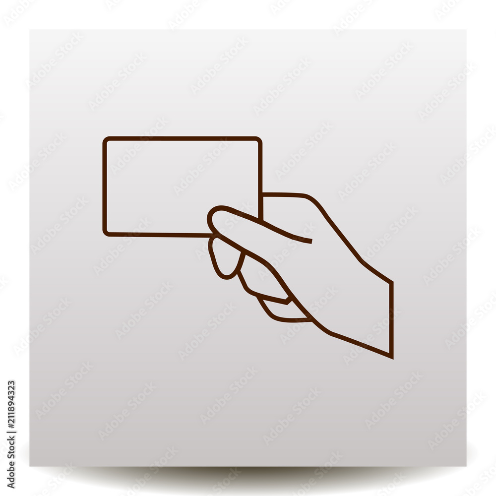 hand holds card line vector icon hand holds card line vector icon